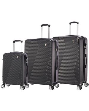 TUCCI Italy Colpi 3pc Luggage Set - Black