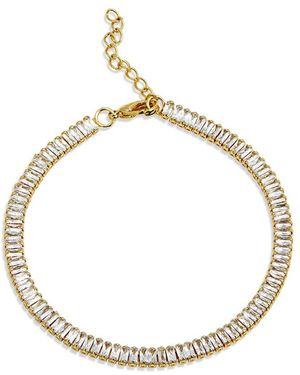 Savvy Cie Plated Baquette Ankle Bracelet - Metallic