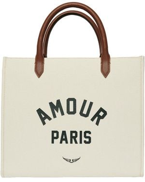 Zadig & Voltaire Shopper Wings Canvas Tote - White