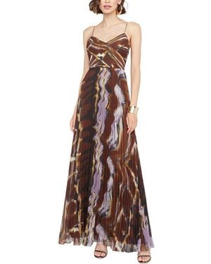 Halston Fosette Gown - Brown