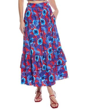 Borgo De Nor Paulina Midi Skirt - Blue