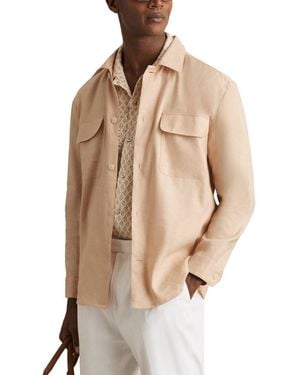 Reiss Eze Linen Twin Pocket Shirt - Natural