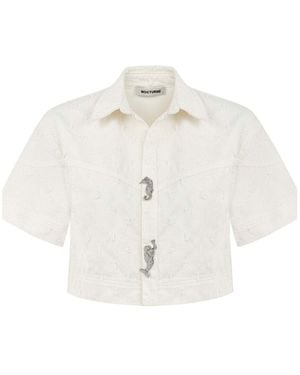 Nocturne Accessory Designed Denim Jacket - White