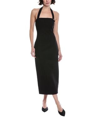 Toccin Davina Sculpted Halter Midi Dress - Black