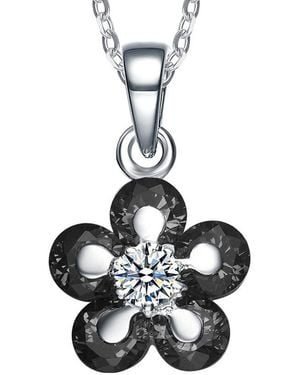 Genevive Jewelry Silver Cz Pendant - White