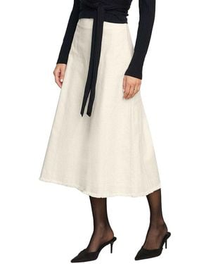 MODERN CITIZEN Saskia Front-Seam Cotton Twill Skirt - White