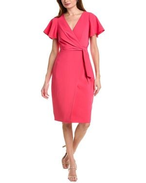 Tahari Faux Wrap Dress - Red