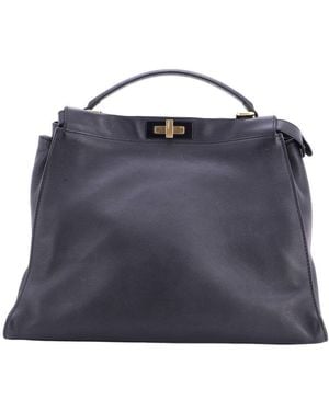 Fendi Peekaboo Bag Rigid Large (authentic Pre-loved) - Blue