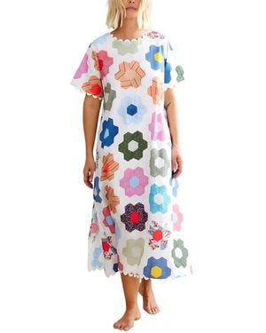 Esea Linen-Blend Midi Dress - White