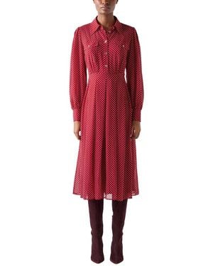 LK Bennett Cody Polka Dot Dress - Red
