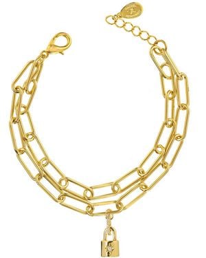 Rachel Reinhardt Jewelry 14k Over Silver Cz Charm Bracelet - Metallic