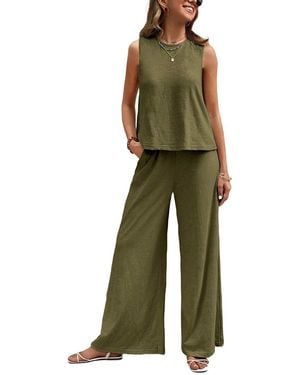 BELLA DESERT 2Pc Top & Pant Set - Green