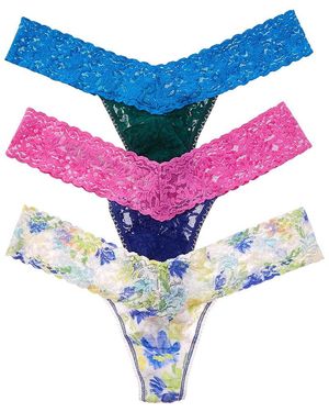 Hanky Panky Set Of 3 Colorplay Low-Rise Thong - Blue