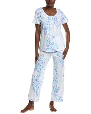 Carole Hochman 2Pc Long Pyjama Set - Blue