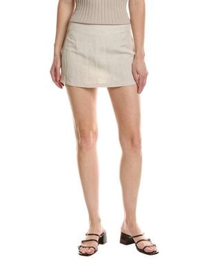 Nia Valencia Linen-Blend Skort - White