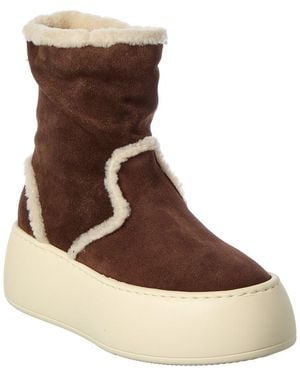 Giuseppe Zanotti Alma Suede & Shearling Platform Boot - Brown