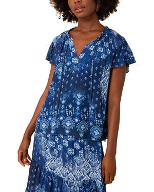 Hale Bob Faith Sleeveless Blouse - Blue