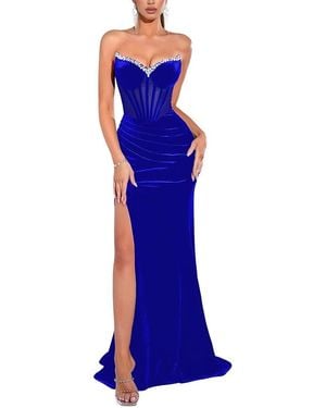 LOEY Embellished Maxi Dress - Blue