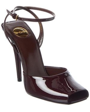 Saint Laurent La Scandale 110 Patent Sandal - Metallic