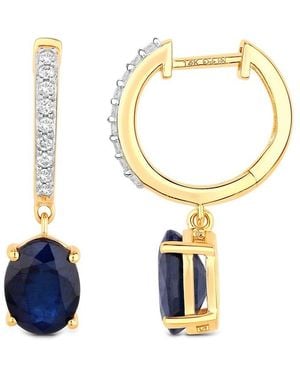 Diana M. Jewels 14K 3.24 Ct. Tw. Diamond & Sapphire Earrings - Metallic