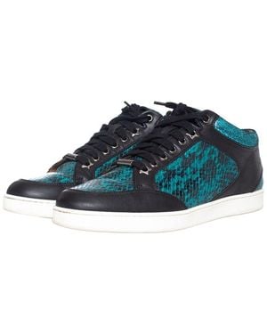 Jimmy Choo Leather Miami Trainer (Authentic Pre-Loved) - Blue