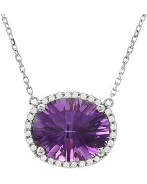 Gemstones 14k 4.05 Ct. Tw. Diamond & Amethyst Necklace - Purple