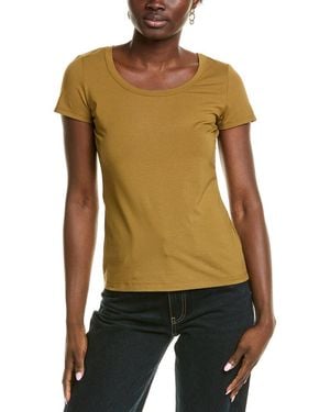 Lafayette 148 New York Scoop Neck T-Shirt - Green