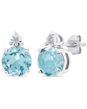 MaxColor 2.90 Ct. Tw. Topaz Stud Earrings - Blue