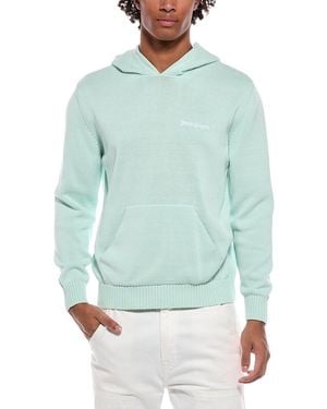 Palm Angels Classic Logo Knit Hoodie - Blue
