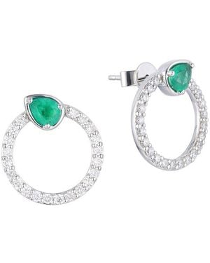 Gregg Ruth 14K 0.92 Ct. Tw. Diamond & Emerald Earring - Blue