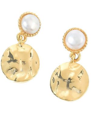 TIRAMISU 14K Over 1.70 Ct. Tw. Pearl Drop Earrings - Metallic