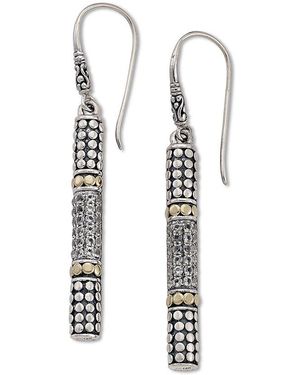 Samuel B. 18K & 1.25 Ct. Tw. Topaz Bar Drop Earrings - White