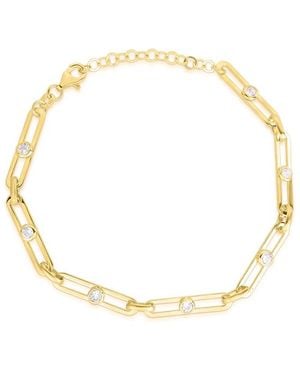 Sphera Milano Gold Over Silver Paperclip Chain Bracelet - Metallic