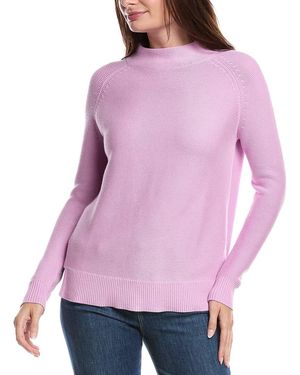 Forte Garter Funnel Neck Jumper - Purple