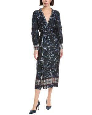 Marchesa Collared Wrap Shirtdress - Black