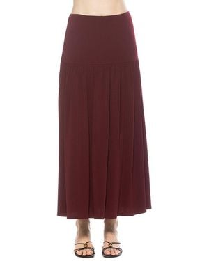 Alexia Admor Aven Dropped Waist Long Skirt - Red
