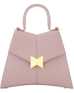 Mac Duggal Medium Angular Leather Handbag - Pink