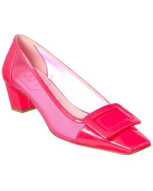 Roger Vivier Mesh & Leather Pump - Pink