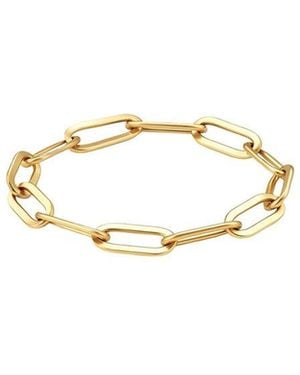 Adornia Tarnish Resistant 18K Plated Flexible Paperclip Link Ring - Metallic