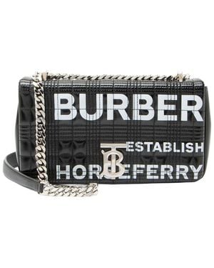 Burberry Black Quilted Leather Horseferry Tb Shoulder Bag (authentic Pre- Loved)