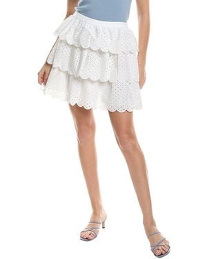 Jason Wu Scallop Tiered Eyelet Skirt - White