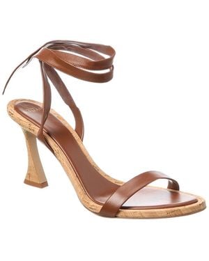 Alexandre Birman Ankle Wrap Leather Sandal - Brown