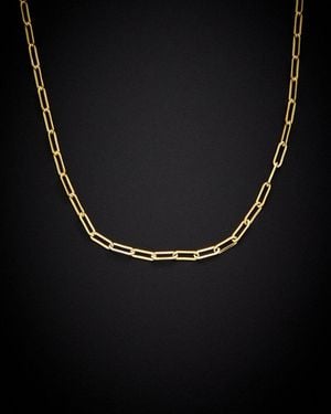 Italian Gold 14K 2.5Mm Polished Paperclip Chain Necklace - Black