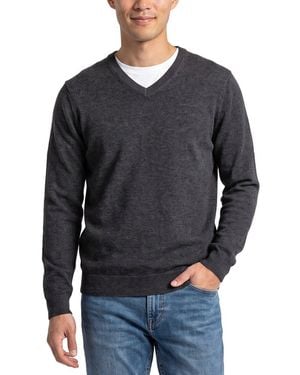Forte Cashmere 100% Cashmere V-Neck 100% Cashmere Jumper - Grey