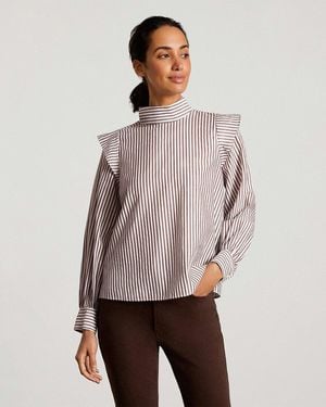 Everlane The Wing-shoulder Mock Neck Top - Natural