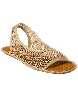 Ferragamo Anio Crystal Mesh Slingback Sandal - Metallic