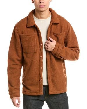 American Stitch Polar Fleece Shirt Jacket - Brown