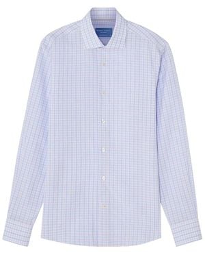 Robert Talbott Reynolds Check Linen-Blend Shirt - Blue