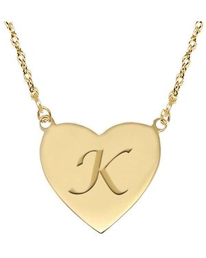Jane Basch 22K Over Heart Initial Pendant -Z) - Metallic