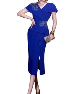 BURRYCO Short Sleeve Midi Dress - Blue